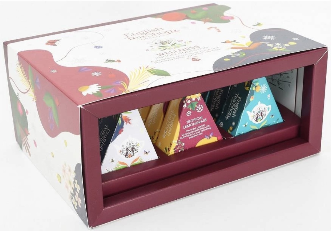 Wellness kolekce vánoční, 12 pyramidek, sypaný čaj, Bio, ETS