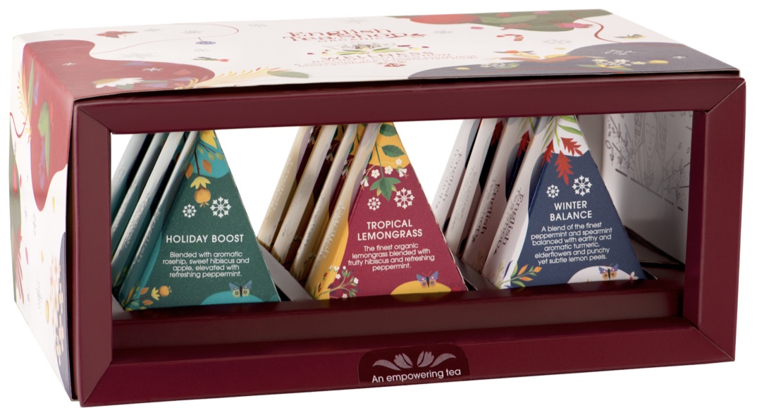 Wellness kolekce vánoční, 12 pyramidek, sypaný čaj, Bio, ETS