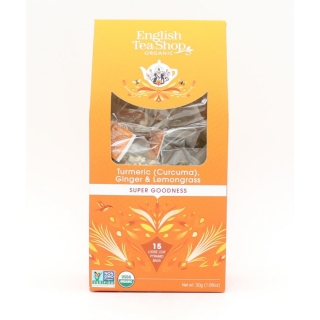 English Tea Shop Čaj Kurkuma zázvor a citronová tráva 15 pyramidek bio