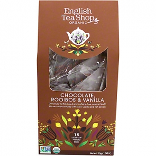 English Tea Shop Čaj Rooibs, čokoláda a vanilka 15 pyramidek bio