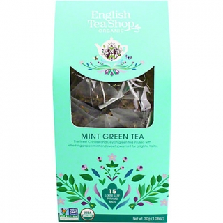 English Tea Shop Zelený čaj s mátou 15 pyramidek bio