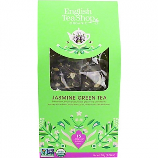  Engllish Tea Shop Zelený čaj s jasmínem, 15 pyramidek bio