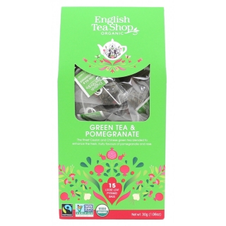English Tea Shop Zelený čaj s granátovým jablkem 15 pyramidek bio a fairtrade