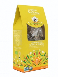 English Tea Shop Bylinný čaj Citrónová tráva, zázvor a citrusy 15 pyramidek bio